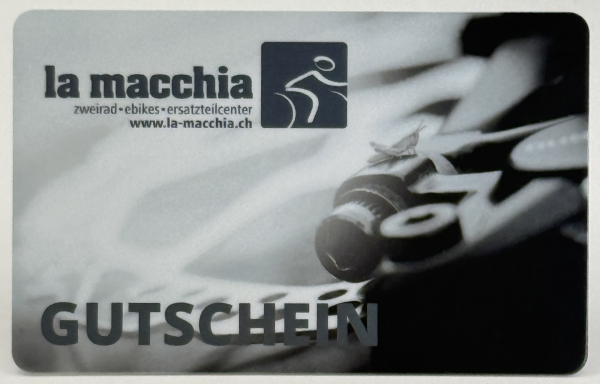 La Macchia Zweirad Geschenkgutschein als Guthabenkarte - individuell aufladbar